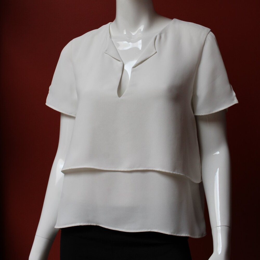 Zara Basic White Layered Blouse